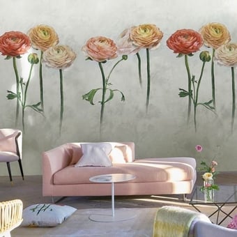 Papel pintado mural panorámico Tourangelle Scene 2 Peony Designers Guild