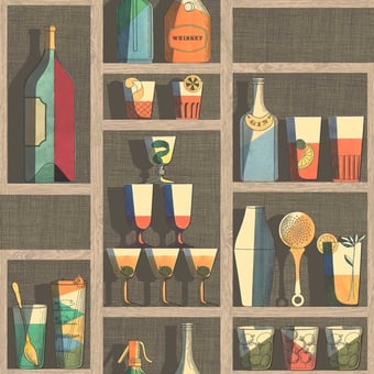 Cocktails Fornasetti Wallpaper Multi Cole and Son