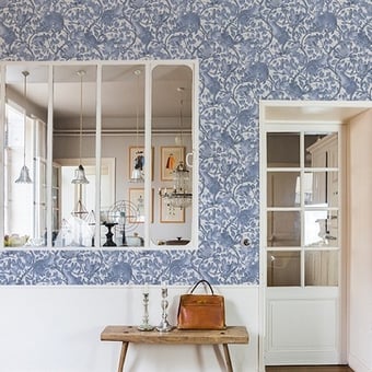 Zippy's Hide and Seek Wallpaper Pale Blue Les Dominotiers