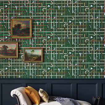 Papel pintado Bastoni Fornasetti Racing Green Cole and Son