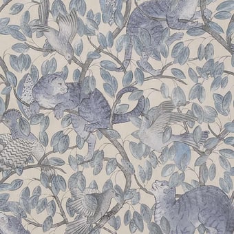 Zippy's Hide and Seek Wallpaper Pale Blue Les Dominotiers