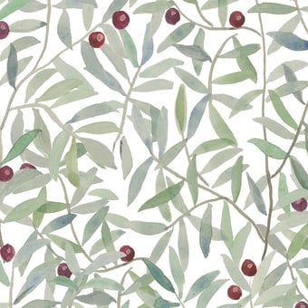 Leaf Craze Wallpaper Blanc Coordonné