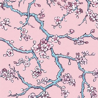Paravent des Amandiers Wallpaper Pompadour Pink Coordonné