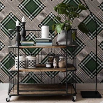 Checkered Patchwork Panel British Green Mindthegap