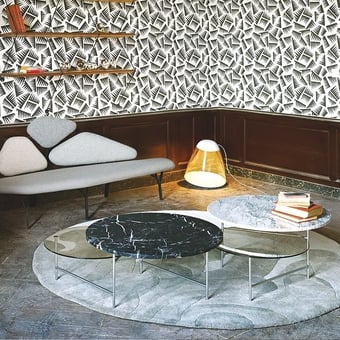 Tapis Anemone Rond Gris La Chance