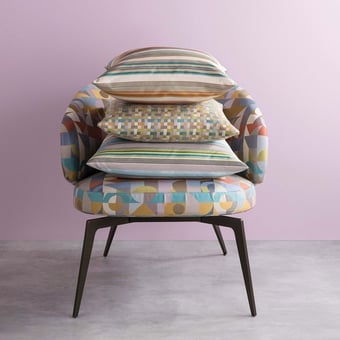 Valli Stripe Fabric Ochre Osborne and Little