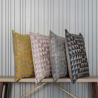 Geocentric Cushion Slate/Natural Linen Niki Jones