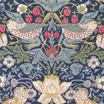Alfombras Strawberry Thief Indigo 140x200cm Morris and Co