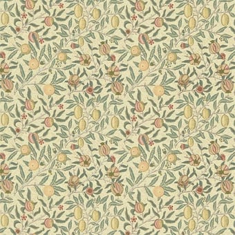 Stoff Fruit Minor Ivory/Teal Morris and Co