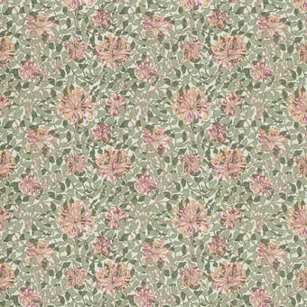 Honeysuckle Fabric Cream/Wine Morris and Co
