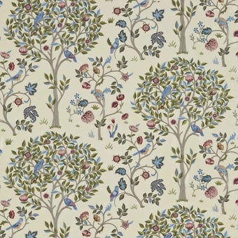 Seide Stoff Kelmscott Tree Woad/Rose Morris and Co