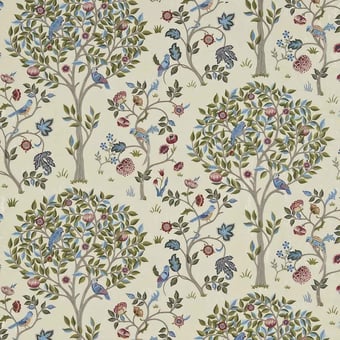 Tissu Kelmscott Tree Silk Woad/Rose Morris and Co