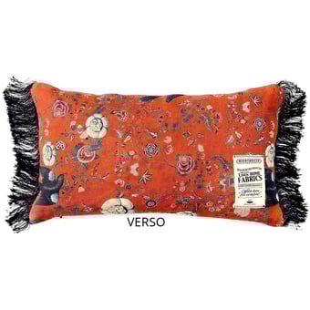 Black Bird (rectangle) Cushion Red/Blue Mindthegap