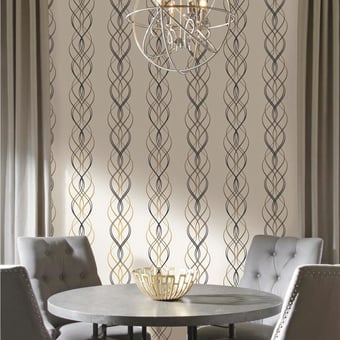 Aurora Wallpaper Gray/Gold York Wallcoverings