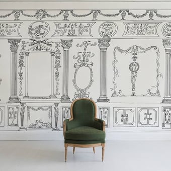 Panoramatapete Suite Impériale Noir/Blanc Les Dominotiers
