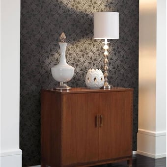 Cartouche Wallpaper White/Silver York Wallcoverings
