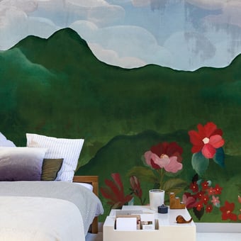 Papel pintado mural panorámico Luna 180x280 cm - 3 tiras Bien Fait