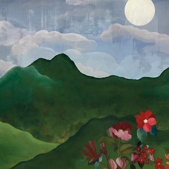 Papel pintado mural panorámico Luna 180x280 cm - 3 tiras Bien Fait