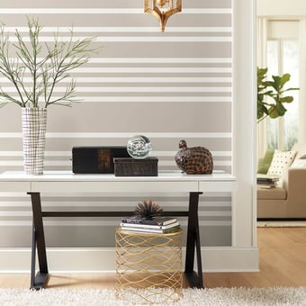 Scholarship Stripe Wallpaper Blue York Wallcoverings