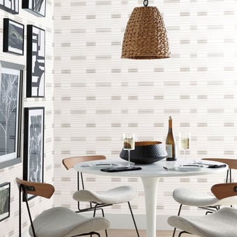 Dashing Stripe Wallpaper Beige/White York Wallcoverings