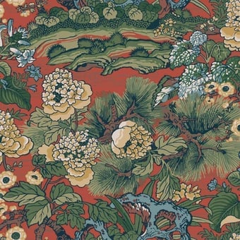 Papel pintado Dynasty Floral Branch Green York Wallcoverings