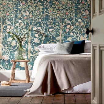Papier peint panoramique Melsetter Indigo Rose Morris and Co