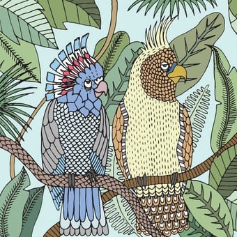 Carta da parati murale Cockatoo Noir Texturae