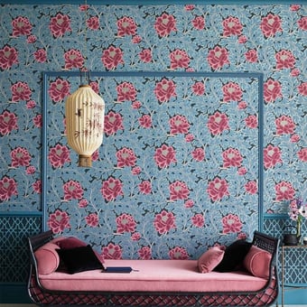Aurora Wallpaper Mulberry/Sage Cole and Son