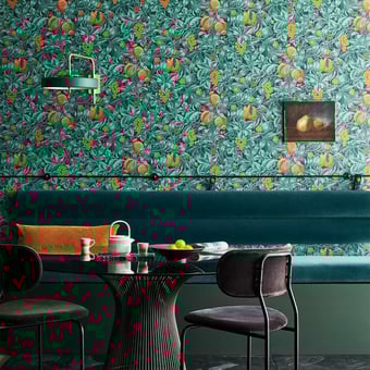 Vines of Pomona Wallpaper Orange/Teal Cole and Son