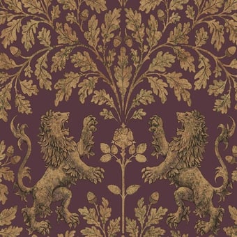 Boscobel Oak Wallpaper Metallic Antique Cole and Son