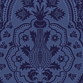 Pugin Palace Flock Wallpaper Dark Hyacinth Cole and Son