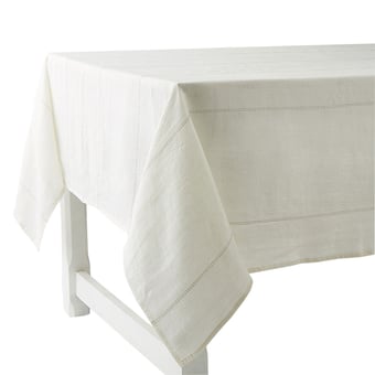 Rythmo Blanc Tablecloth 180x230 Ficelle Charvet Editions