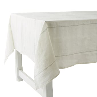 Rythmo Blanc Tablecloth 180X280 Ficelle Charvet Editions