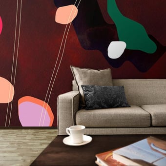 Carta da parati murale Elation Red Rouge Texturae