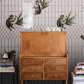 Ancient Nature Monkeys Panel Biege Texturae