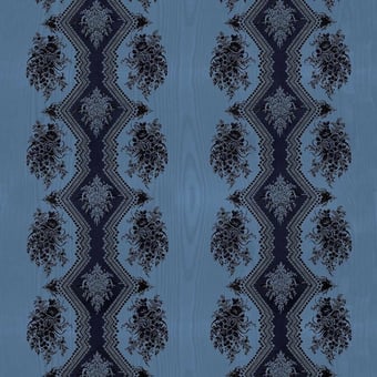 Coppelia Moire Fabric Bleu Edmond Petit