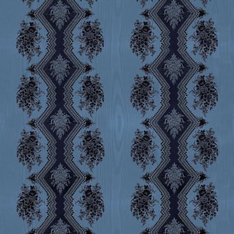 Coppelia Moire Fabric Bleu Edmond Petit