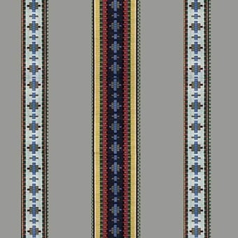 Rayure Broderie Fabric Brique Edmond Petit