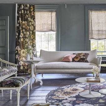 Dahlia Noir  Fabric Slate Designers Guild