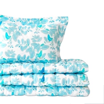Jeté de lit Songe Coton Bleu 130x130 cm Little Cabari