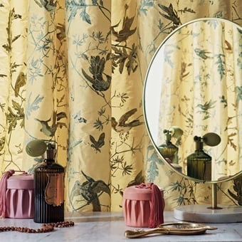 Hummingbirds Silk Gold/Soft Grey Cole and Son