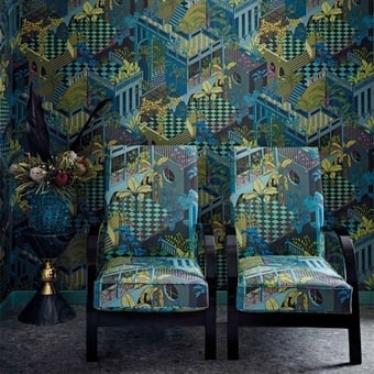 Miami Fabric Petrol Multi Cole and Son