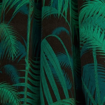 Palm Jungle Linen Fabric Hyacinth on White Cole and Son
