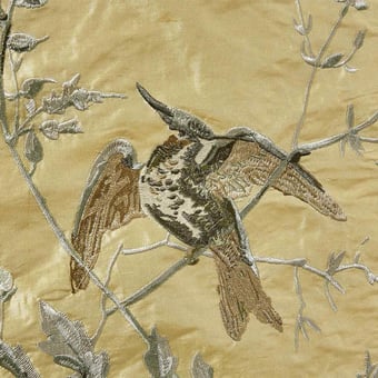 Hummingbirds Silk Gold/Soft Grey Cole and Son