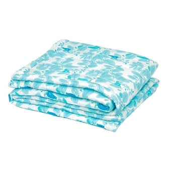 Jeté de lit Songe Coton Bleu 130x130 cm Little Cabari