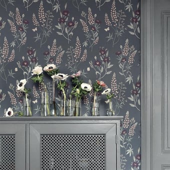 Emma Wallpaper Dark grey Sandberg