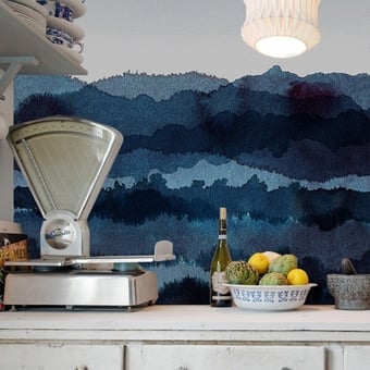 Papel pintado mural panorámico Midnatt Dark grey Sandberg