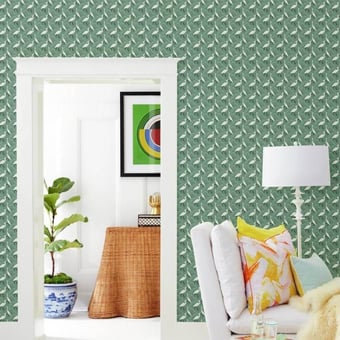 Evening Egret Wallpaper Green York Wallcoverings