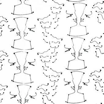 Papier peint Tête-à-tête Ivoire/Noir Lelièvre