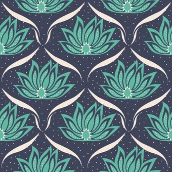 Lotus Wallpaper Émeraude Maison Martin Morel